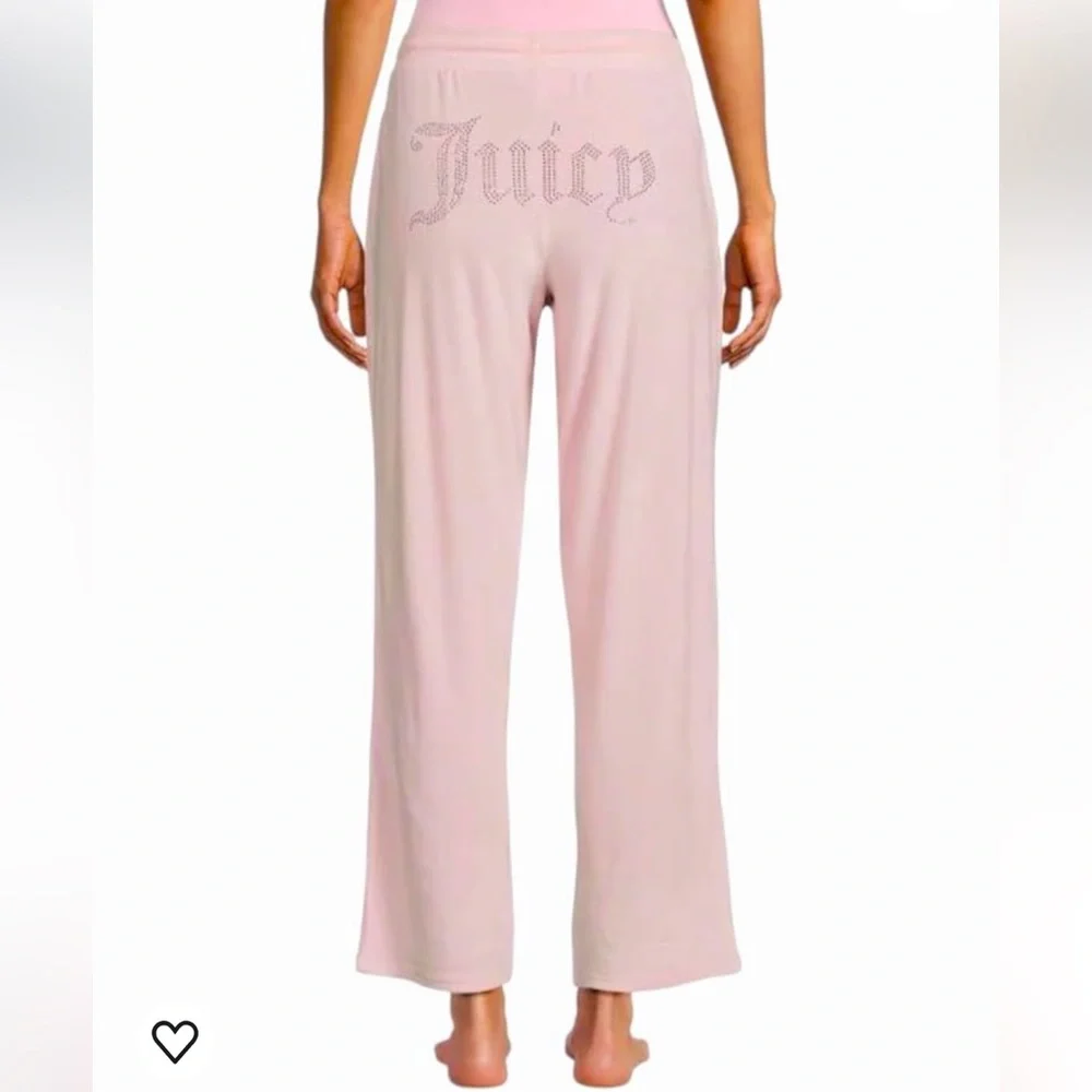 New Juicy Couture Pink Velour Bling Top & Pants 2 Piece Set - Picture 4 of 17